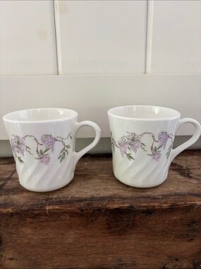 Corningware Lilac Floral Mugs - Set of 2